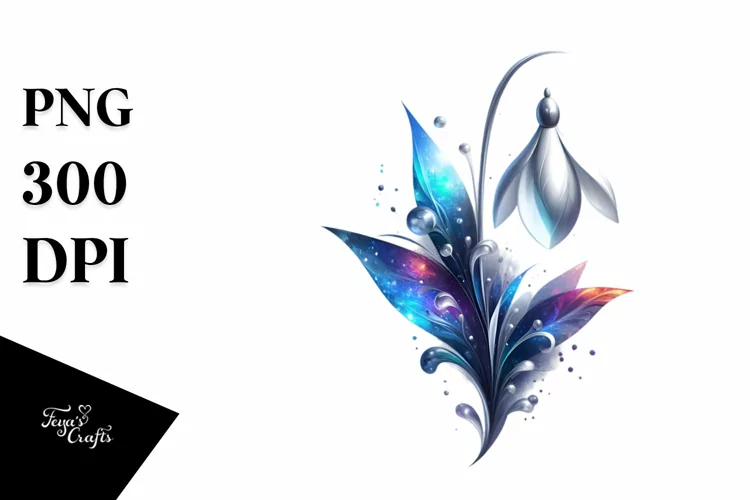 Shiny Snowdrop in Abstract Style