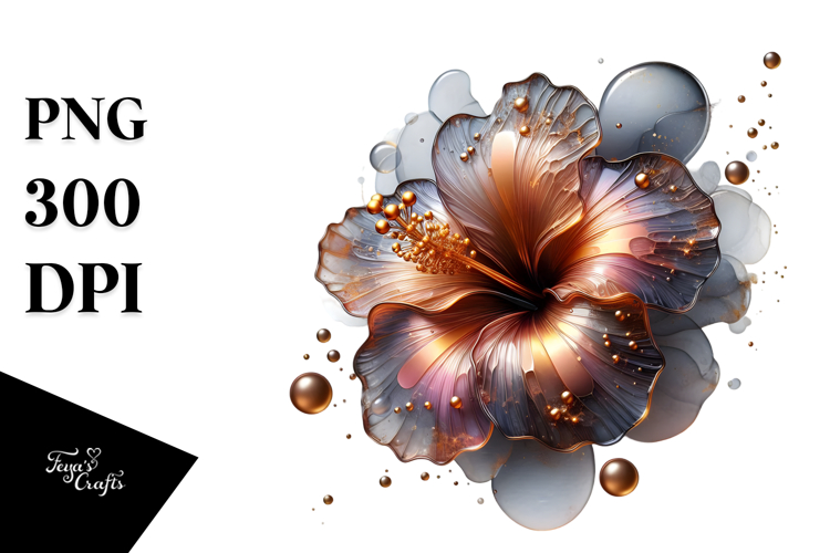 Abstract Glossy Hibiscus PNG