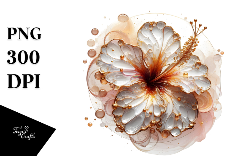 Abstract Glossy Hibiscus PNG