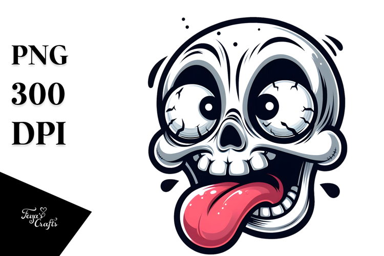 Goofy Cartoon Skull Vector Art