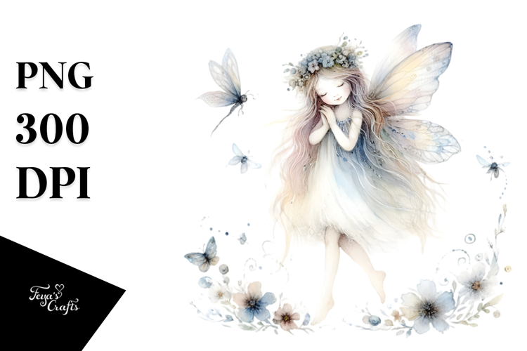 Washed Watercolor Whimsical Fairy