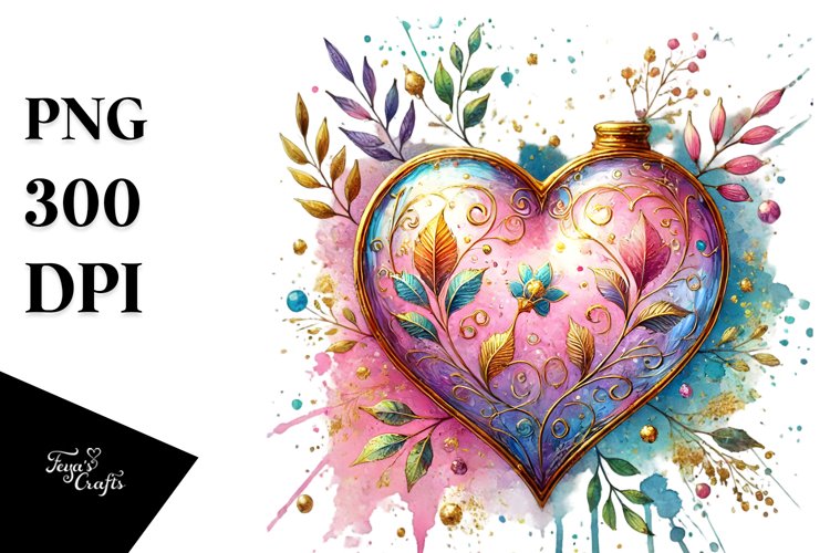 Colorful Pastel Heartglass PNG example image 1