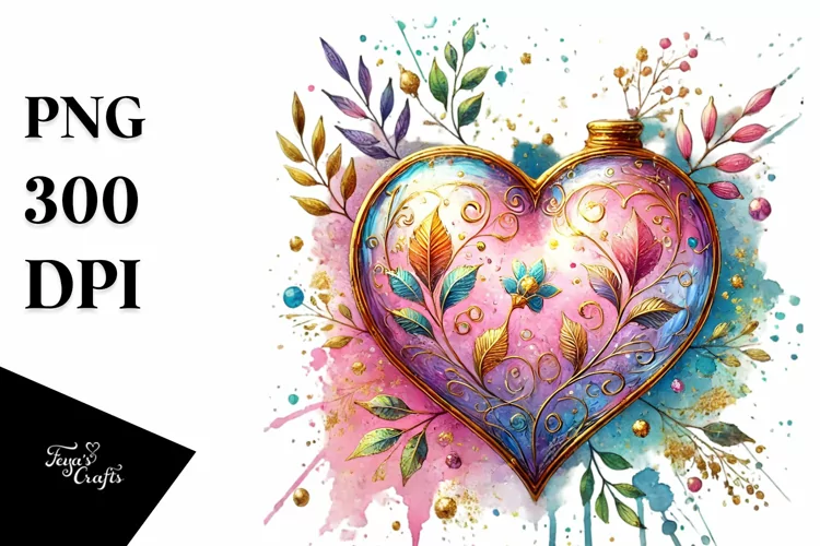 Colorful Pastel Heartglass PNG