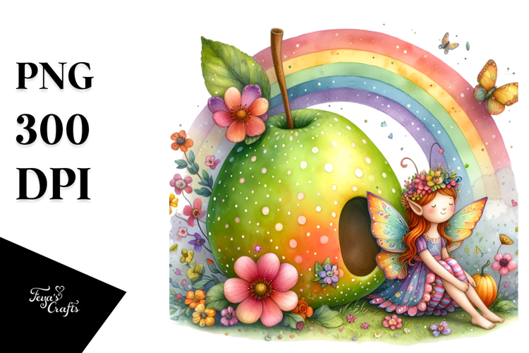 Fruit Fairy House Watercolor