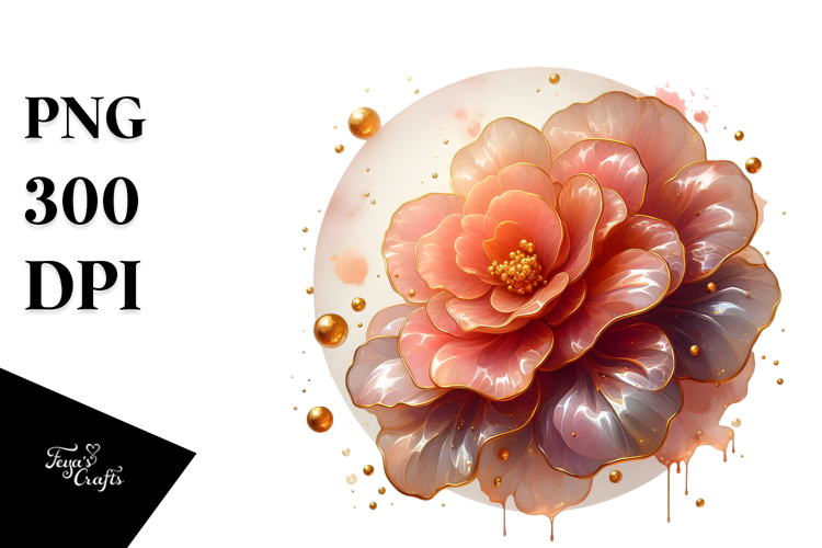 Glossy Begonia with Detailed Hat PNG