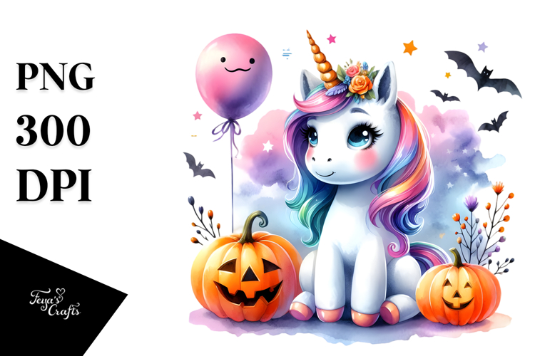 Baby Unicorn Halloween PNG