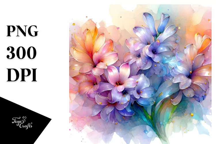 Abstract Vibrant Hyacinth PNG made of Transparent