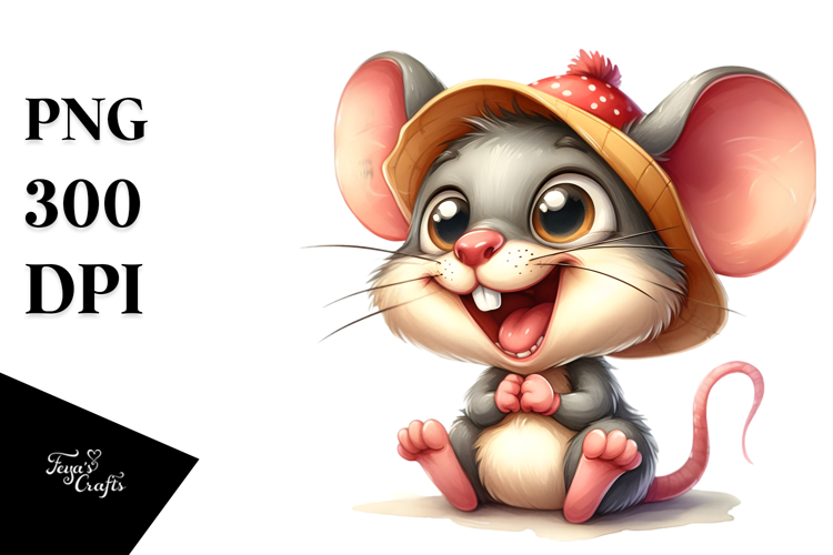 Mouse with Goofy Smile Clipart