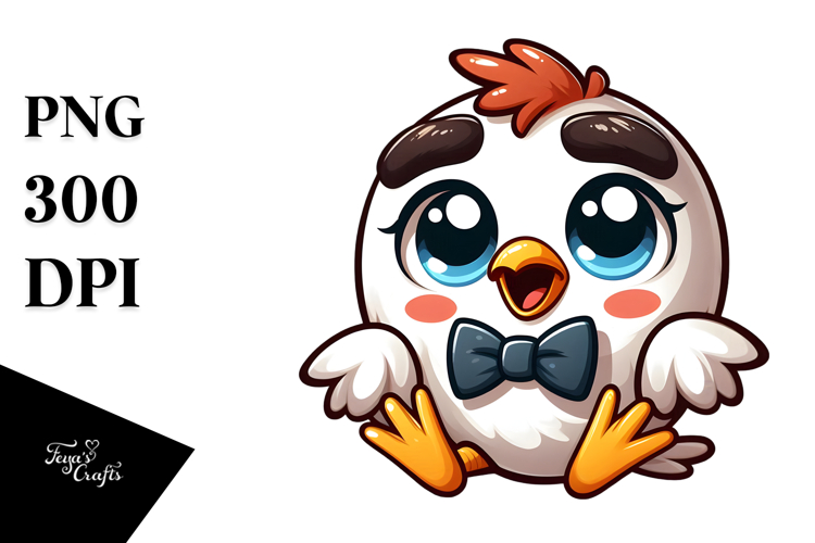 Joyful Bird with Bow Tie, Playful PNG