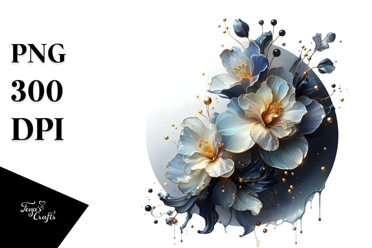 Abstract Golden Delphinium PNG