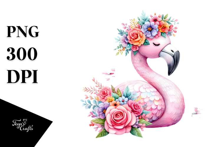 Pastel Flamingo Sitting Clipart