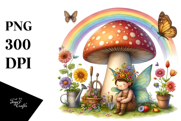 Colorful Fairy House Mushroom | Clipart