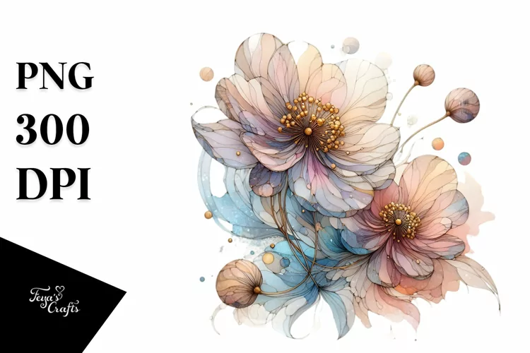 Abstract Anemone in Stained , Transparent PNG