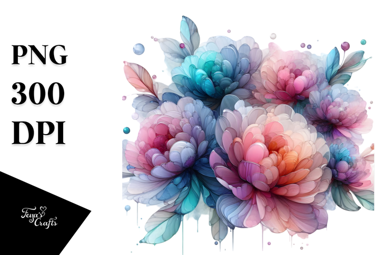 Vibrant Pastel Peonies PNG
