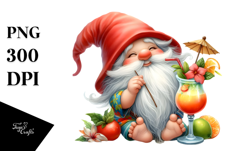 Whimsical Gnome with Cocktail
