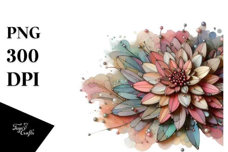 Stained Dahlia | Clipart