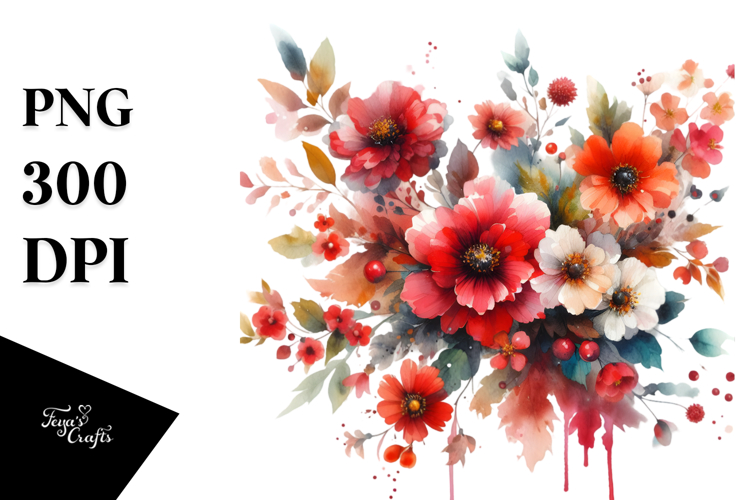 Red Flower Clipart Image 3