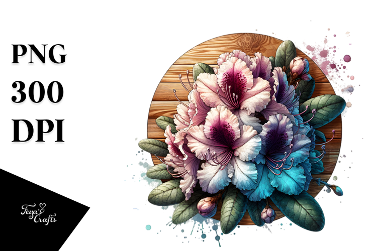 Stained Rhododendron | Sublimation Clipart