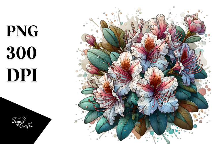 Stained Rhododendron | Sublimation Clipart