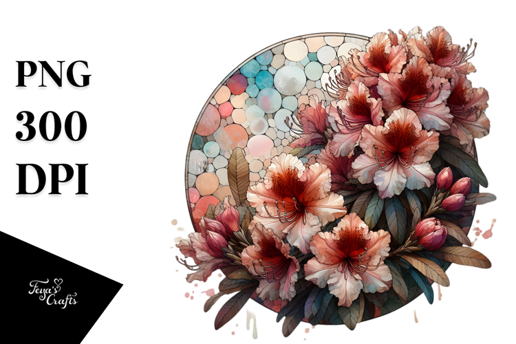 Stained Rhododendron | Sublimation Clipart