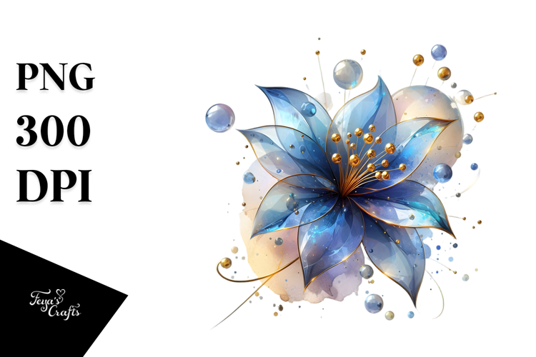 Glossy Lobelia with Golden Insertions PNG