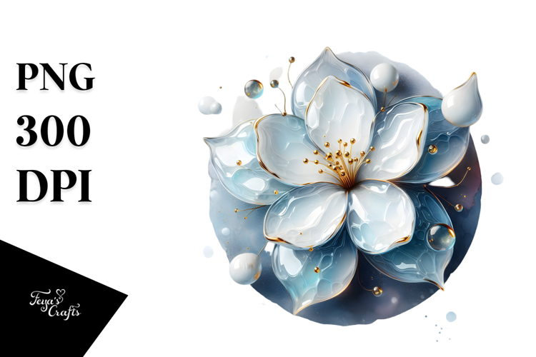 Abstract Golden Gardenia PNG