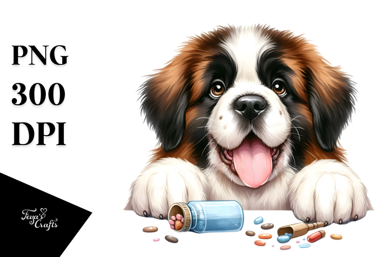 Baby Saint Bernard with Crazy Furr