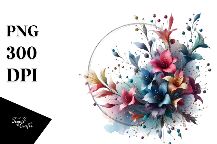 Abstract Colorful Lobelia made of Material PNG