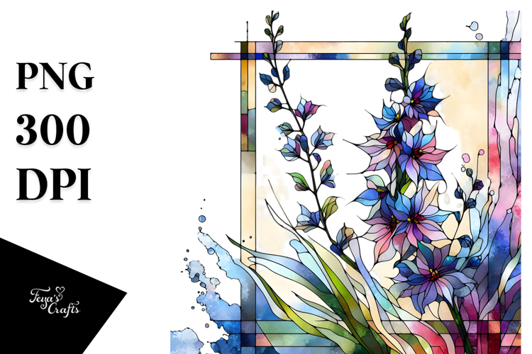 Stained Delphinium PNG
