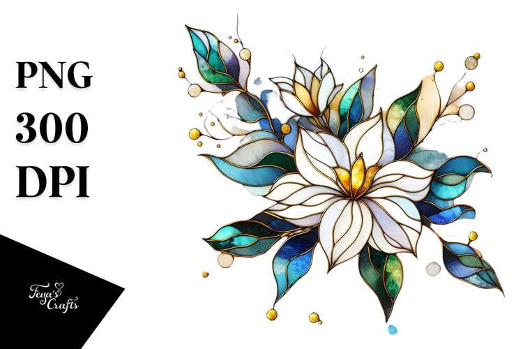 Stained Gardenia, Watercolor PNG
