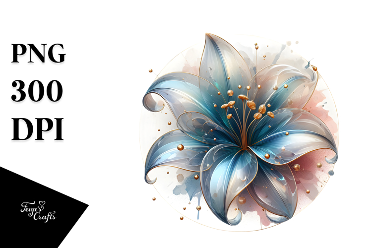 Abstract Lobelia Made of , Watercolor PNG
