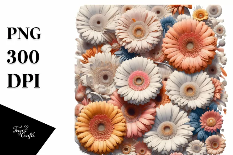 Artistic Gerbera Basket Clipart