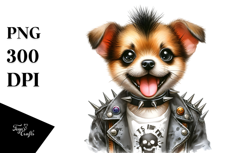 Baby Puppy with Punk Look PNG