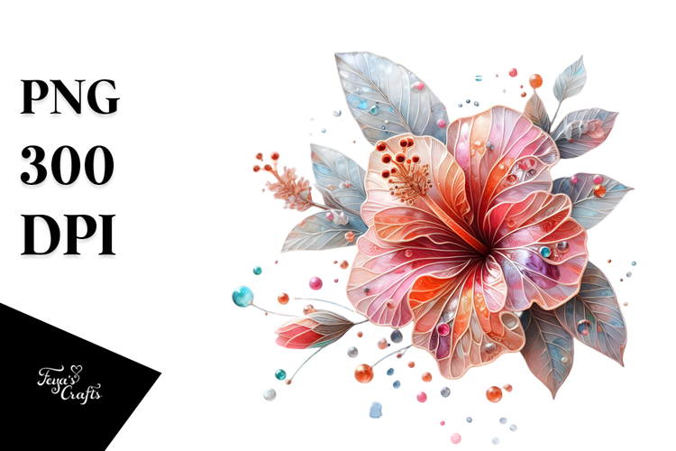 Hibiscus with Metallic Insertions, PNG