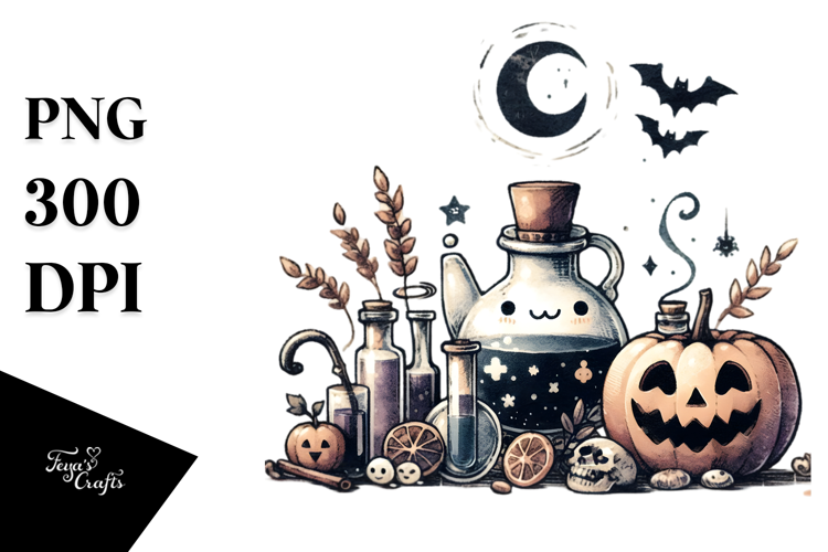 Washed Watercolor Style Cute Elixir PNG