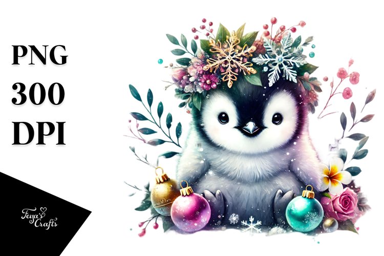 Adorned Baby Penguin PNG