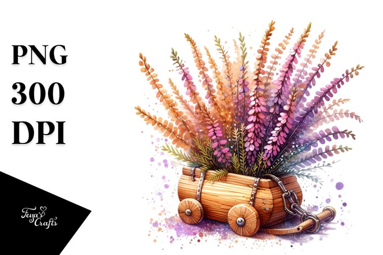 Detailed Wooden Made Shiny Heather Splash | Sublimation example image 1