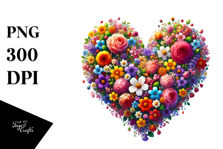 Spring Flower Heart PNG