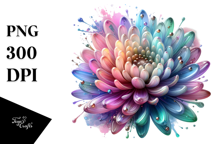 Vibrant Pastel Chrysanthemum PNG