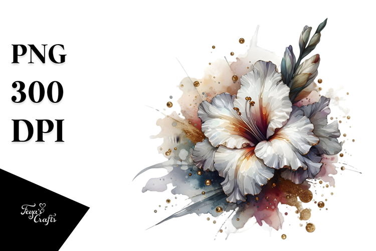 Glossy Gladiolus with Golden Insertions PNG