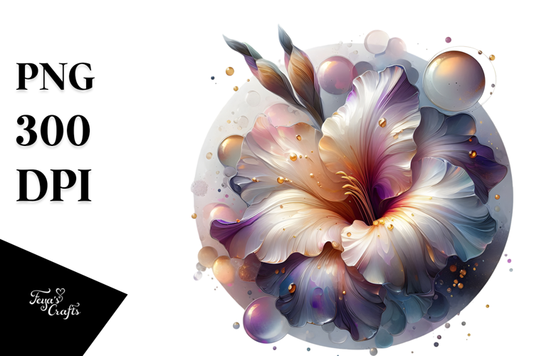 Glossy Gladiolus with Golden Insertions PNG