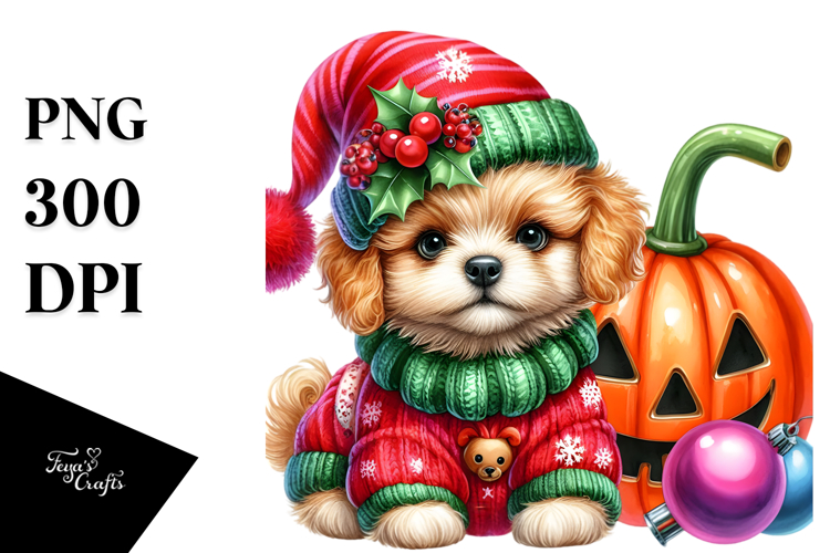 Vibrant Drawing Cute Baby Dog | Sublimation Clipart