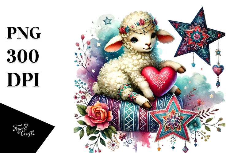 Lamb on Star PNG