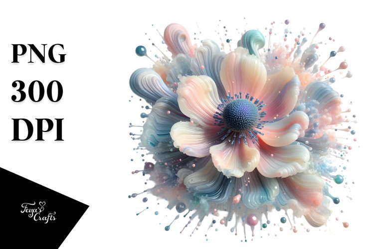 Abstract Pastel Shiny Anemone with Sparkling Finish | example image 1