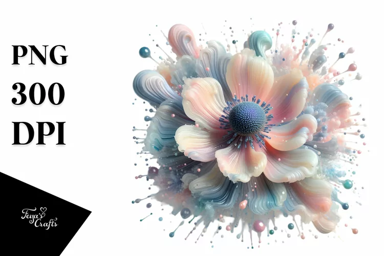 Abstract Pastel Shiny Anemone with Sparkling Finish |