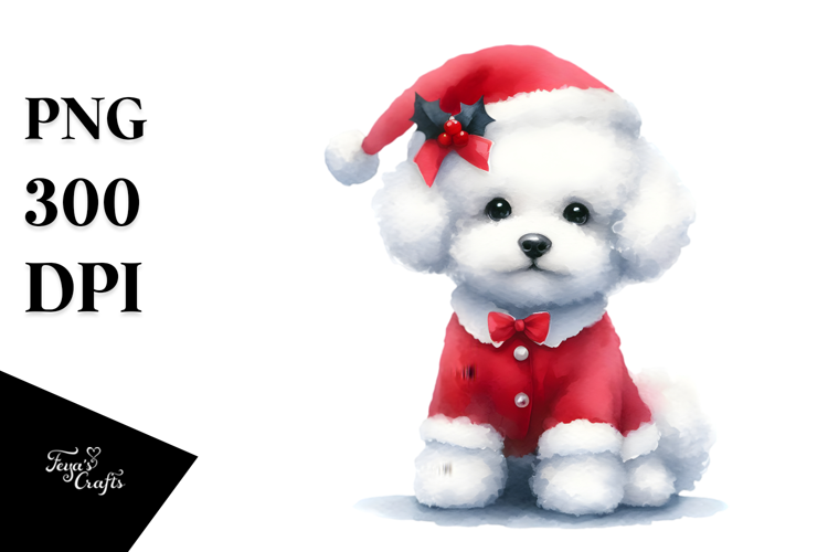 Christmas Bichon Frise PNG