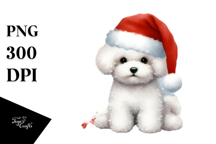 Christmas Bichon Frise PNG