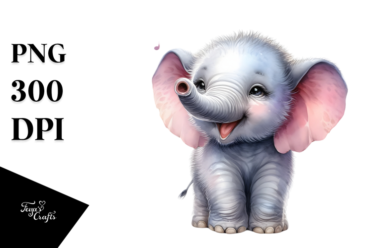Cute Baby Elephant PNG