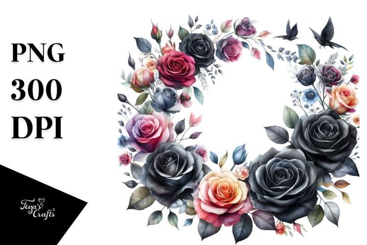 Colorful Sunflower Floral Frame PNG example image 1