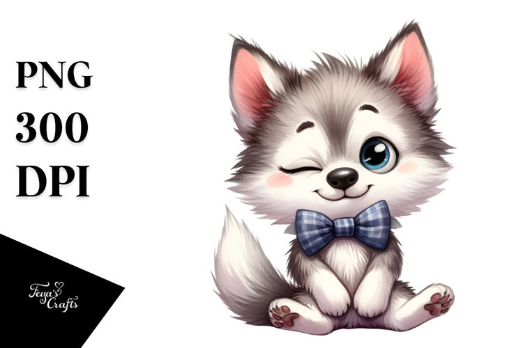 Whimsical Wolf with Cross-eyed Expression